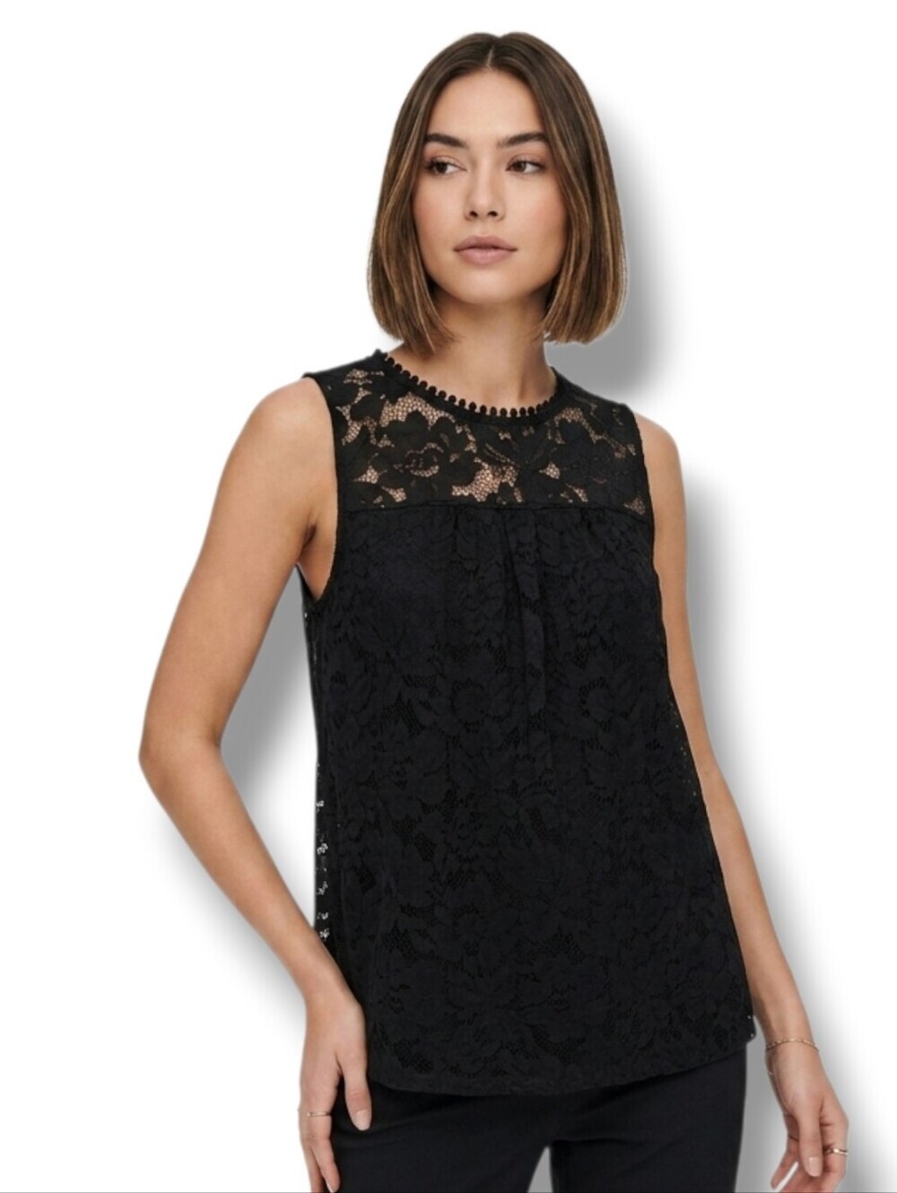 Zac & Rachel Women’s Black Lace Sleeveless Lined Blouse – Size Medium, NWT